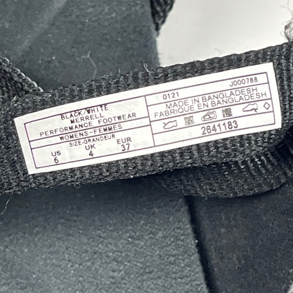 Merrell EUC Mendi Thong Sandals Women's 6 Black White J000788 Performance - Picture 7 of 9